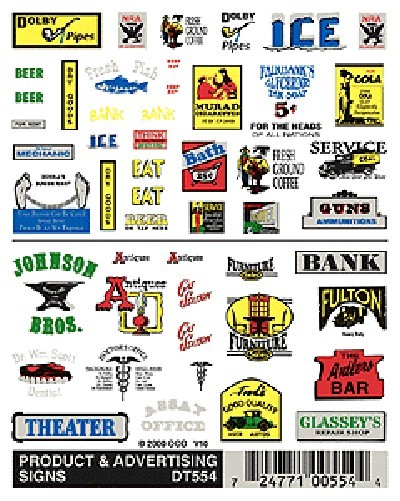 Woodland Scenics 554 HO Scale Dry Transfer Signs Product