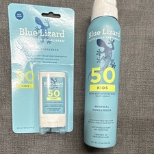 Blue Lizard Kids Mineral Sunscreen SPF 50 Stick  Spray 5 oz Combo Pack 