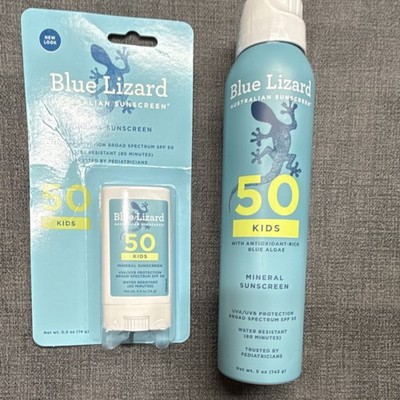 Blue Lizard Kids Mineral Sunscreen SPF 50 Stick + Spray 5 oz Combo Pack!