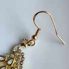 925 Sterling Silver Natural Opal Peacock 2'' Earrings Yellow Gold-Plated — photo 5