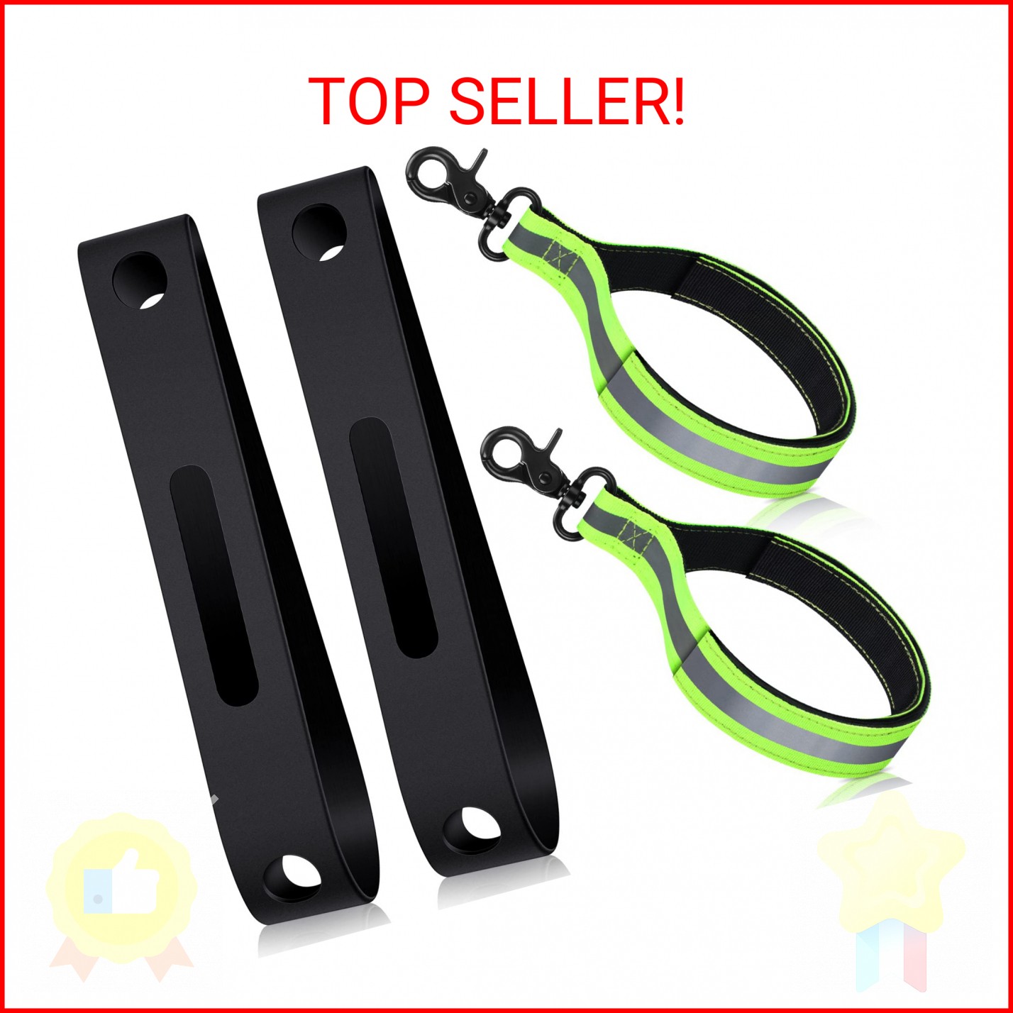 Oudain 4 Piece Firefighter Helmet Glove Safety Strap Bands with Reflective Trim
