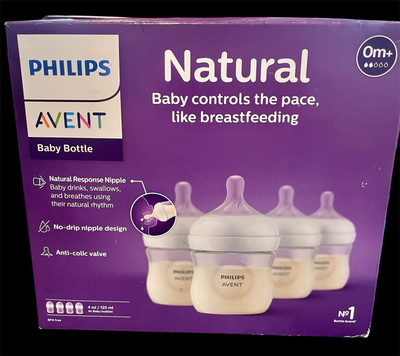 Philips Avent Natural Response Baby Bottles Pack of 4 - 4oz 0m+