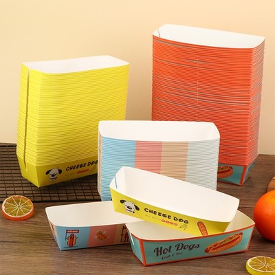 100 Stück No-Fold Hot Dog Verpackung Box Papier Einweg Partygeschirr Essen