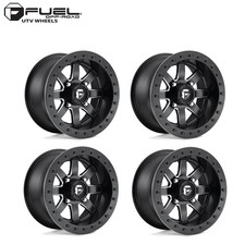 (4) 14X8 Fuel UTV D928 Maverick Beadlock Wheels Black Milled Spokes 4X156 0 Offs