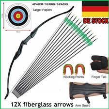 57'' Bogenschießen Takedown Recurvebogen 20-40lbs Pfeil Set Jagdbogen Ziel Jagd