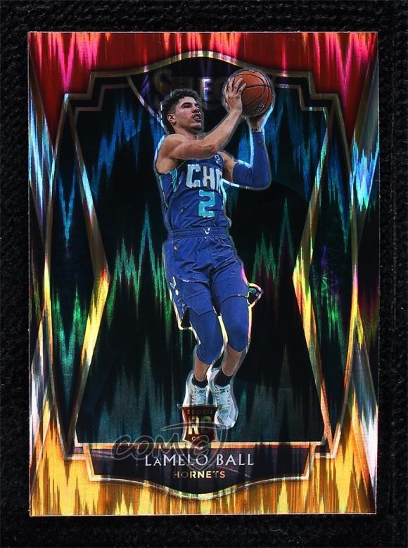 2020-21 Select Premier Level Red White Orange Flash Prizm Lamelo Ball Rookie RC
