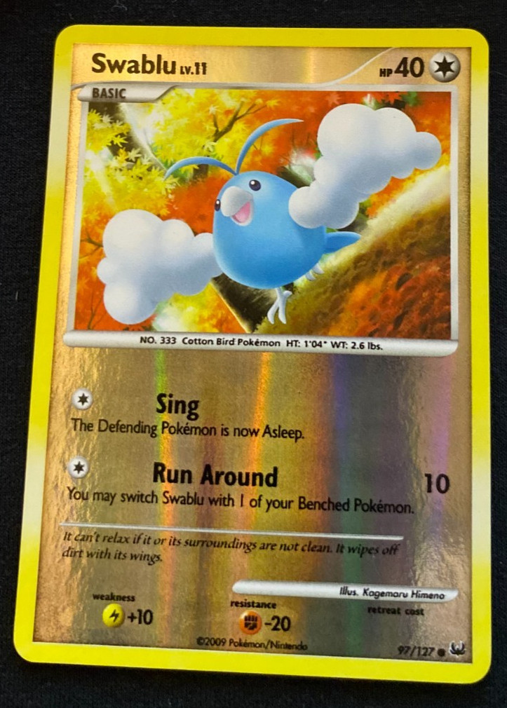 Pokemon Card 2009 Platinum - Swablu 97/127 Reverse Holo LP