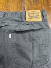 Levi's 505 Jeans Mens 38x32 (Measure 36-28) Black Straight Leg White Tab Denim — photo 3