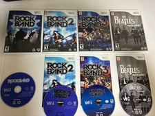 Rock Band 1 2 & 3The Beatles Nintendo Wii Game Bundle Tested Lot