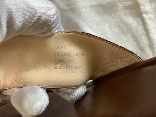 Auténtica sandalia Coach Signature Virginia A8567 para mujer talla 8,5B marrón cuña baja - Imagen 13 de 17