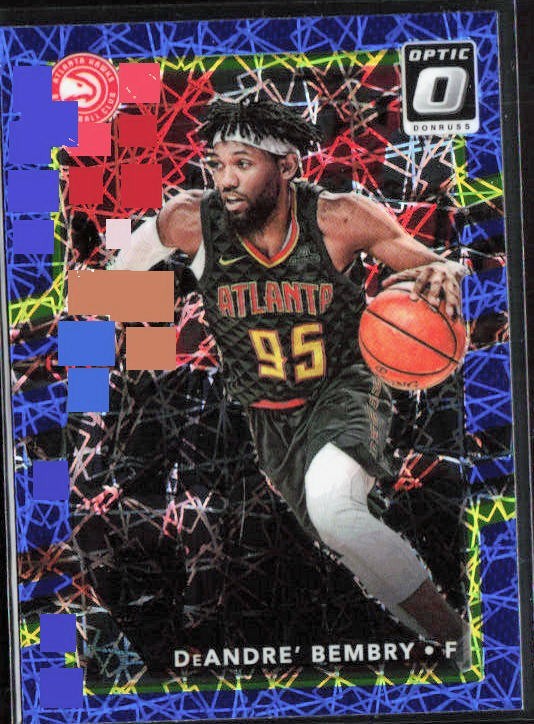 2017-18 Panini Donruss Optic DEANDRE' BEMBRY Blue Velocity #1 Atlanta Hawks