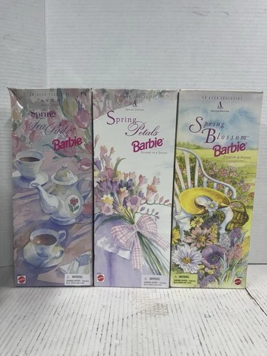 Vintage Spring Barbie’s Series Of 3 Lot Of 3 Great Condition Complete In Box