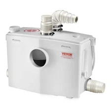 Macerator Pump 1200W, 48 GPM, 33 ft Head, Upflush Toilet for Basement, Shower