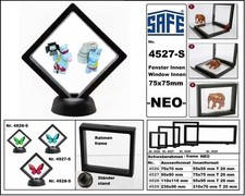 SAFE-4527-S-Schweberahmen-3D-NEO-Schwarz-Innen-75x75mm-&Uuml;-Eier-Figuren