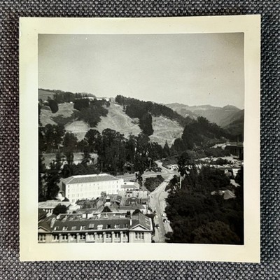 Vintage Black & White Photo Atomic Building Cal Campus Landscape