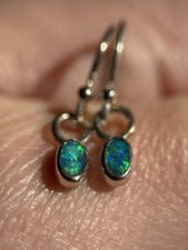 Opal Ohrstecker Silber mit Coober Pedy Dubletten poliert 5,0 ct mit Feuer