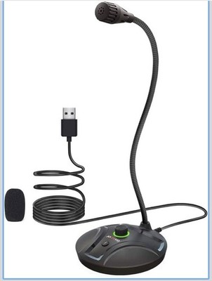 JOUNIVO USB Computer Microphone JV605 PRO with Mute Button & Volume
