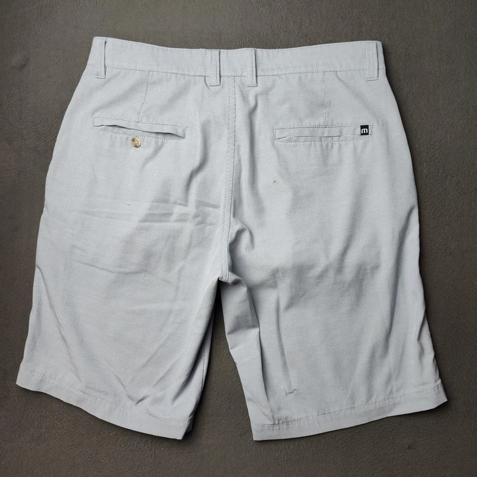 Pantalones Cortos Travis Mathew Para Hombre 32 Azul Claro Golf Elastizados Cuadros Chino Rendimiento Foto 3 de 4