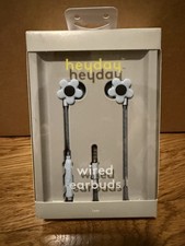 heyday Flower Design Wired Earbuds 3.5mm Microphone Remote Comfort Fit