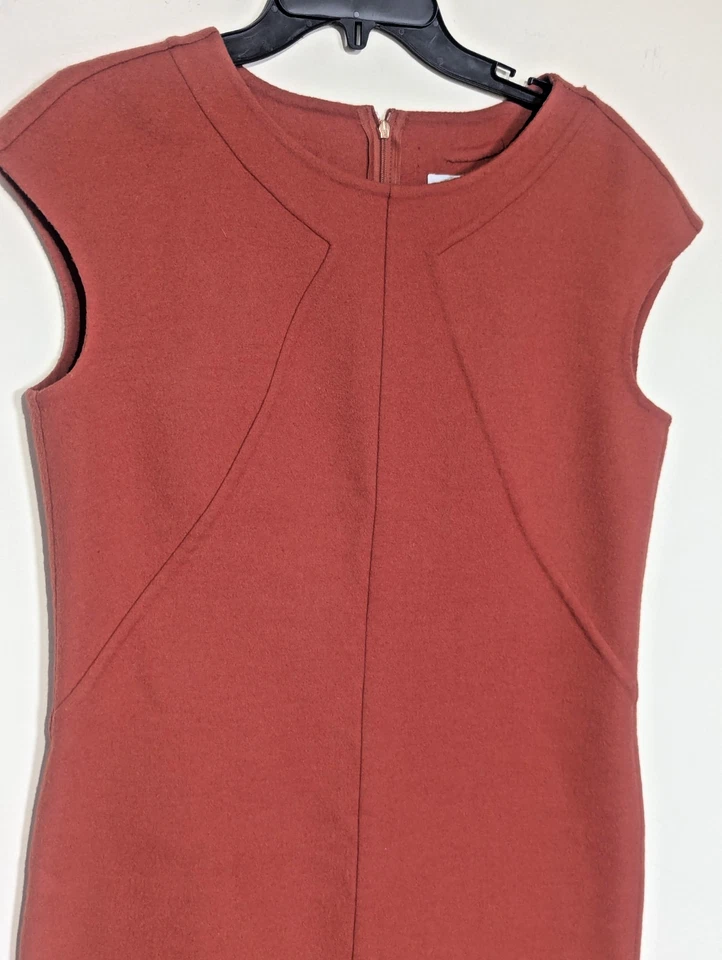 Vestido Max Mara Cucito A Mano Talla 10 Naranja Lana Mezcla Angora Mínimo Dinero Antiguo Foto 2 de 4