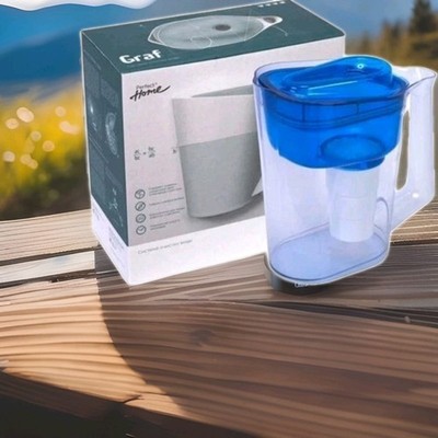 Water Purifier Pitcher Complete w Filter Cartridge - PERFECT ORGANICS GRAF Blue