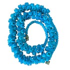 Vintage Carved Hawaiian Turquoise Color Pikake Flower Wedding Lei Necklace 21” — photo 5