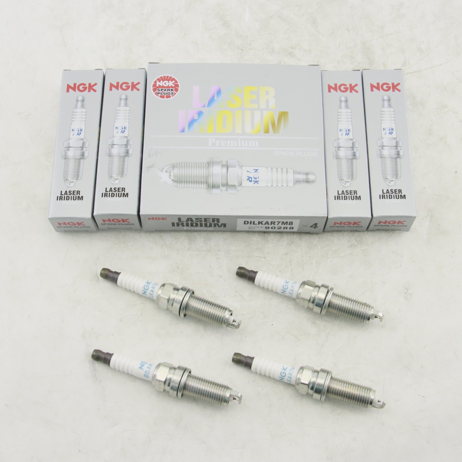 4 NGK 90288 DILKAR7M8 Laser Iridium Spark Plug Fast Shipping