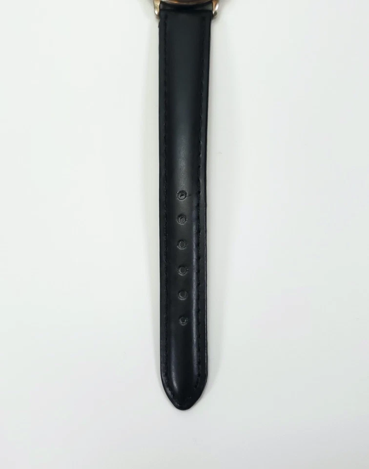 Reloj Pulsera Mujer WEMPE Vintage Acero Inoxidable y Cuero Negro "Con Felicitaciones" Foto 3 de 4