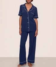 Eberjey Gisele Short Sleeve Pant PJ Set  Blue M, On Zappos For 158 Reg