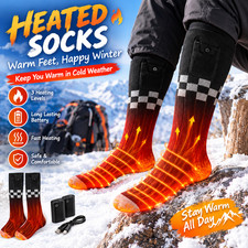 1PACK Men/Women Electric Heated Socks Upgraded 6000mAh Rechargeable Battery