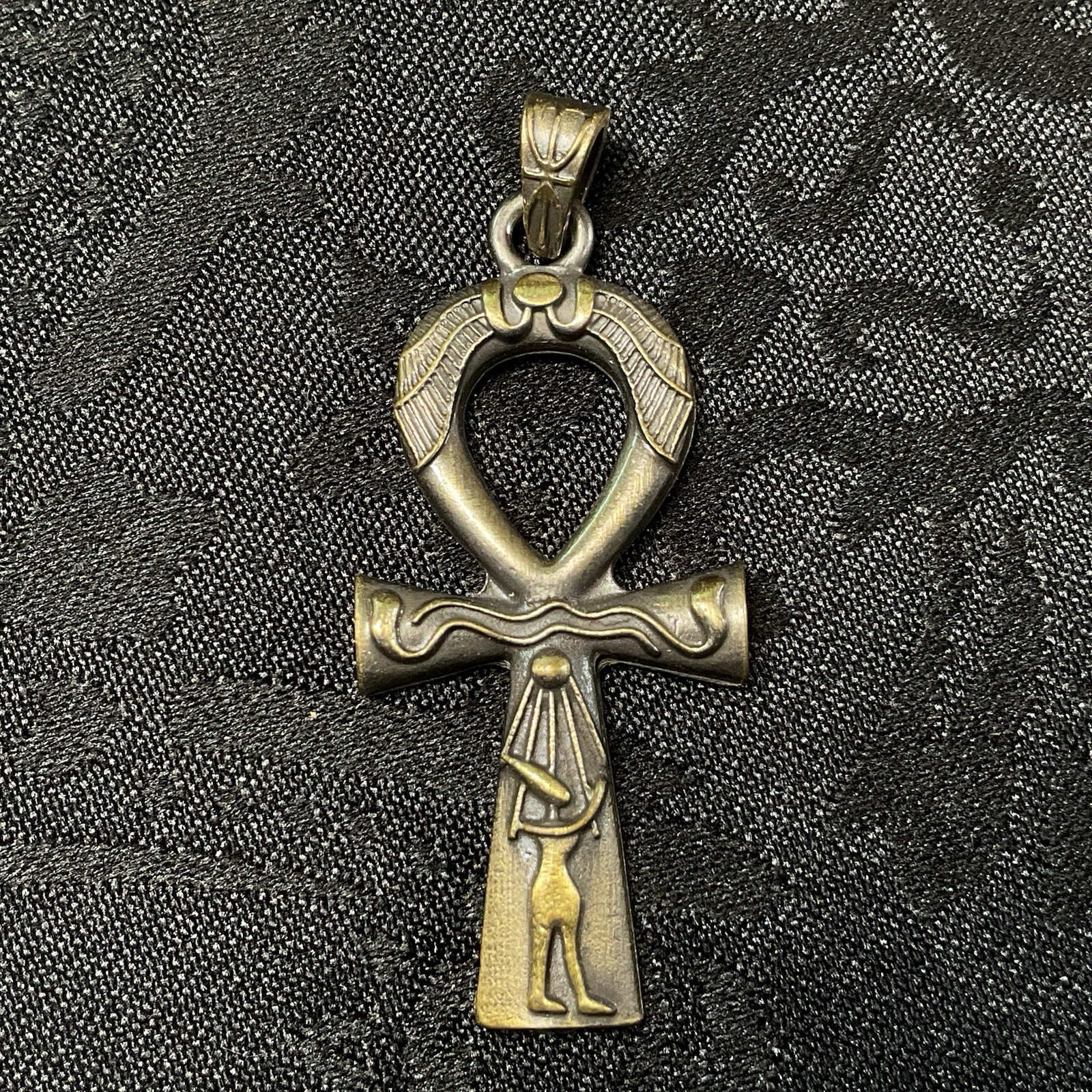Egyptian Brass Ankh Key of Life Pendant 2 Inch Fashion Necklace