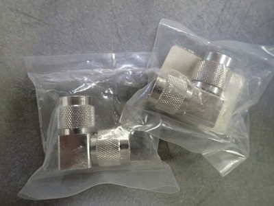 NEW (LOT of 2) L-COM AXA-NMNM90 Coaxial 50 Ohm Right Angle Adapter M/M