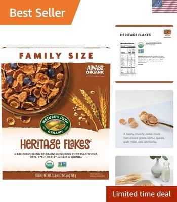 33.5 oz Organic Heritage Flakes Cereal - 6 Super Grains for Nutritious Mornings