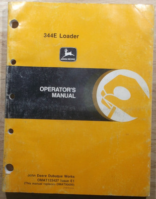JOHN DEERE 344E WHEEL LOADER OPERATION & MAINTENANCE MANUAL BOOK