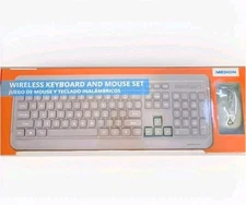 Wireless Keyboard & Mouse Set USB Plug And Play Portable Low Profile GRAY NIB