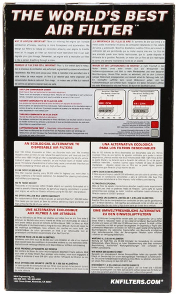 Filtro de ar universal K&N RU-4690 braçadeira para modelos selecionados 91-01 BMW Jeep - Imagem 4 de 4