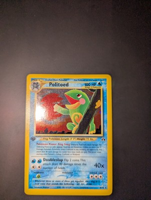 Politoed Quaxo 8/75 Neo DISCOVERY-1ST Edition Holo Swirl