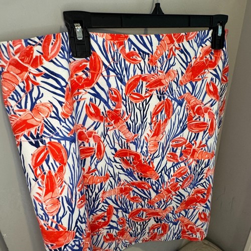 Talbots Women's Size 16 Lobster Print Cotton Canvas Skirt – Summer A-Line - Picture 6 of 7