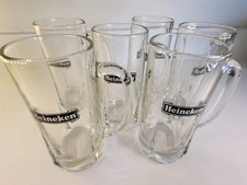 Heineken Beer Mugs Set Of Six Vintage Mugs Tall 6.5"
