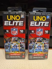 Two 2025 Mattel Uno Elite Core Edition Football Card Game Booster Sets Viper
