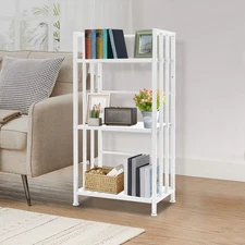 Open Shelf Bookcase, 3-Tier Display Rack, White, Baking Paint, Floor Mount