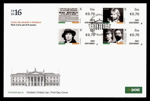 DR WHO 2016 IRELAND FDC 1916 COMBO M77330