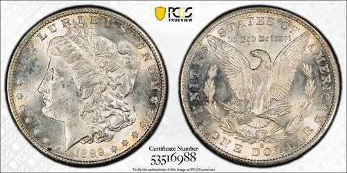 1889 S Morgan Silver Dollar $1 - PCGS MS 62