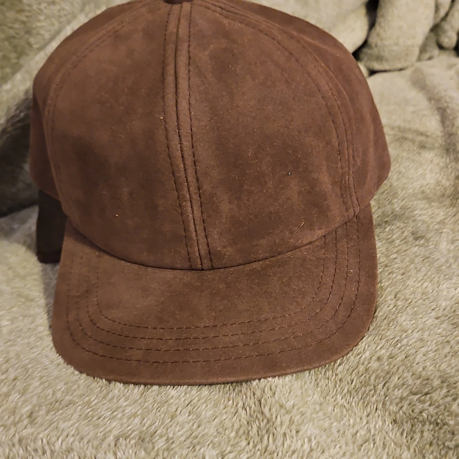 Vintage Brown Lined Cap Men Medium Solid with Ear Cover