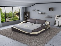 Luxus Schlafzimmer Bett Polster Design Leder Doppel Hotel Betten Textil 180X200