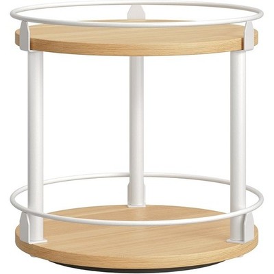 360 Degree Rotating Spice Rack Lazy Susan Organizer W/ Edge Fences & Easy Access