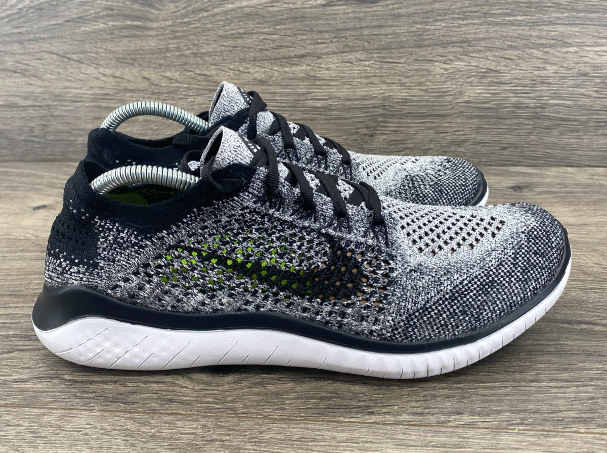 Nike Free RN Flyknit Running Shoes Men's Size Us Oreo Black