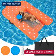 Halloscume Dog Inflatable Boat Ramp with Electric Pump Foldable Floating Dock Wa