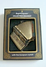 Regent Square Ornament Accordion ~ European Crystals ~ Christmas