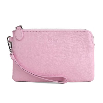 Women's Genuine Leather Wristlet Clutch Purse Ladies Slim Corner Zip Wallets,...